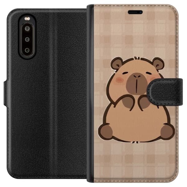 Sony Xperia 10 II Lommeboketui Mobilskal kawaii capybara flera figurer japansk stil