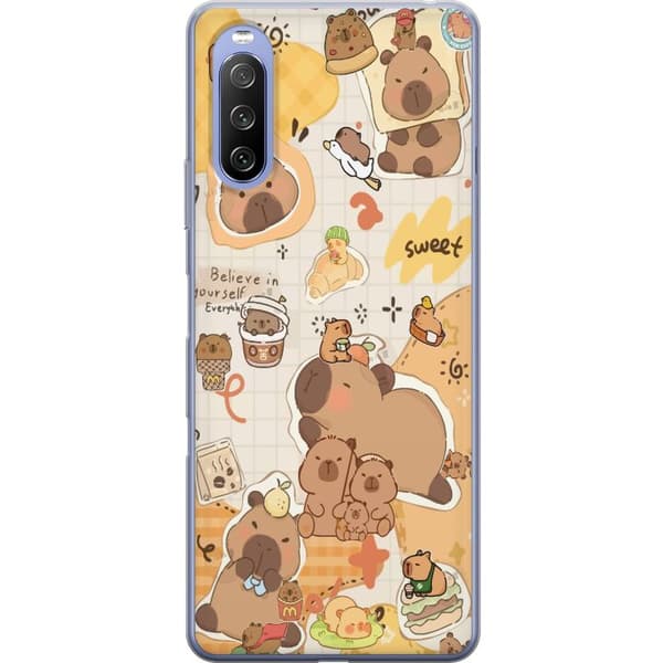 Sony Xperia 10 III Genomskinligt Skal Kawaii capybara mobilskal med gulliga djurmotiv