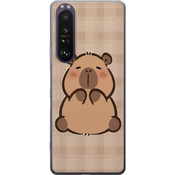 Sony Xperia 1 III Läpinäkyvä kuori Mobilskal kawaii capybara flera figurer japansk stil