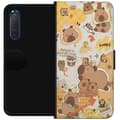 Miniatyrbillede 1 af 3: Sony Xperia 5 II Tegnebogsetui Kawaii capybara mobilskal med gulliga djurmotiv