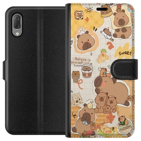 Sony Xperia L3 Tegnebogsetui Kawaii capybara mobilskal med gulliga djurmotiv