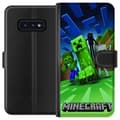 Miniatyrbild 1 av 3: Samsung Galaxy S10e Plånboksfodral Minecraft Creeper mobilskal i klassisk grön pixelstil