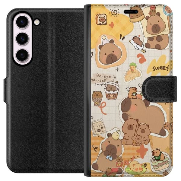 Samsung Galaxy S23+ Lompakkokotelo Kawaii capybara mobilskal med gulliga djurmotiv