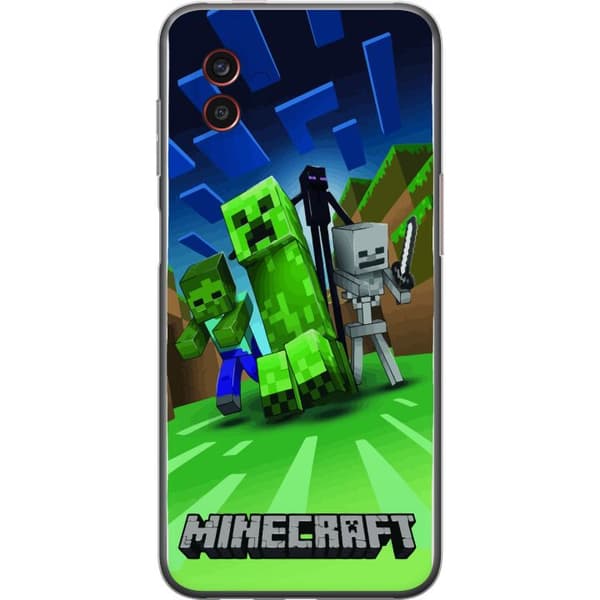 Samsung Galaxy Xcover6 Pro Läpinäkyvä kuori Minecraft Creeper mobilskal i klassisk grön pixelstil