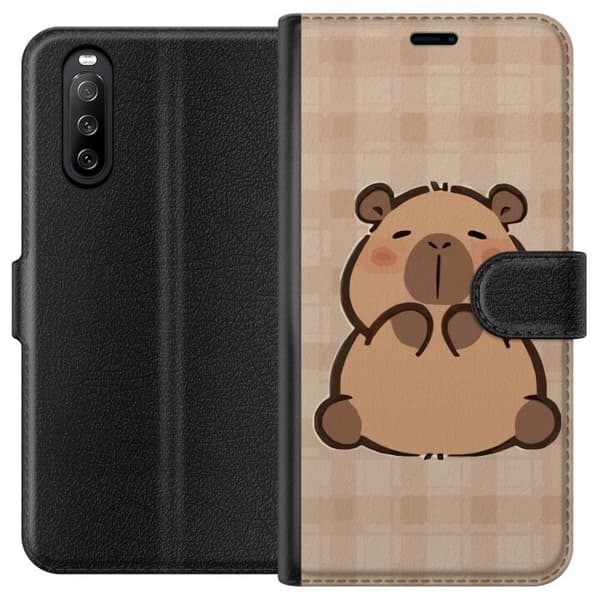 Sony Xperia 10 III Plånboksfodral Mobilskal kawaii capybara flera figurer japansk stil