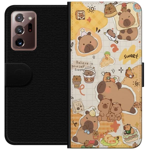Samsung Galaxy Note20 Ultra Lommeboketui Kawaii capybara mobilskal med gulliga djurmotiv