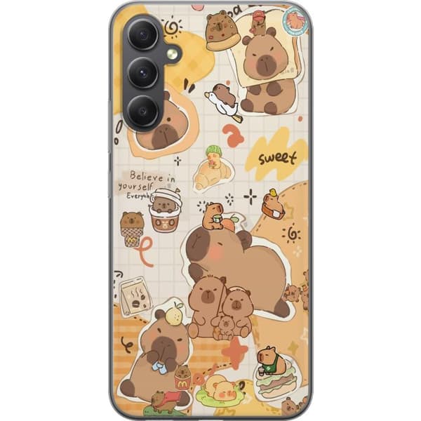 Samsung Galaxy S23 FE Genomskinligt Skal Kawaii capybara mobilskal med gulliga djurmotiv
