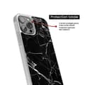 Miniatyrbild 4 av 6: Förstärkt silikonfodral med tryck, kompatibelt med Apple iPhone 14 Pro Max, svart marmor