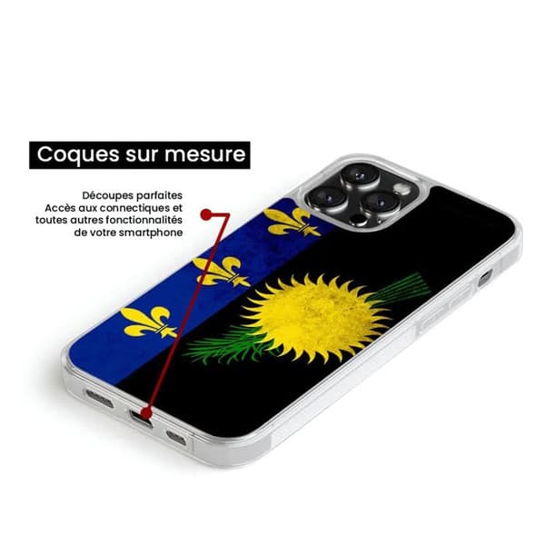 Siliconeförstärkt skal med tryck kompatibel med Samsung Galaxy A05S Guadeloupeflagga