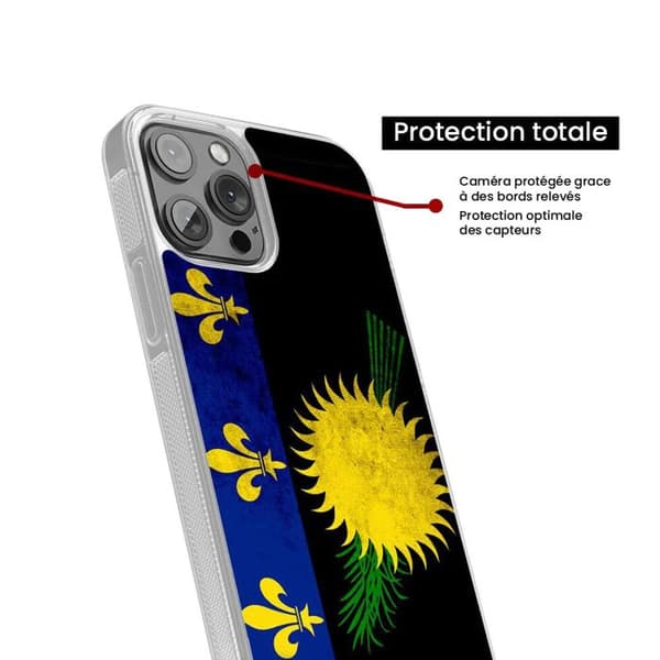 Siliconeförstärkt skal med tryck kompatibel med Samsung Galaxy A05S Guadeloupeflagga