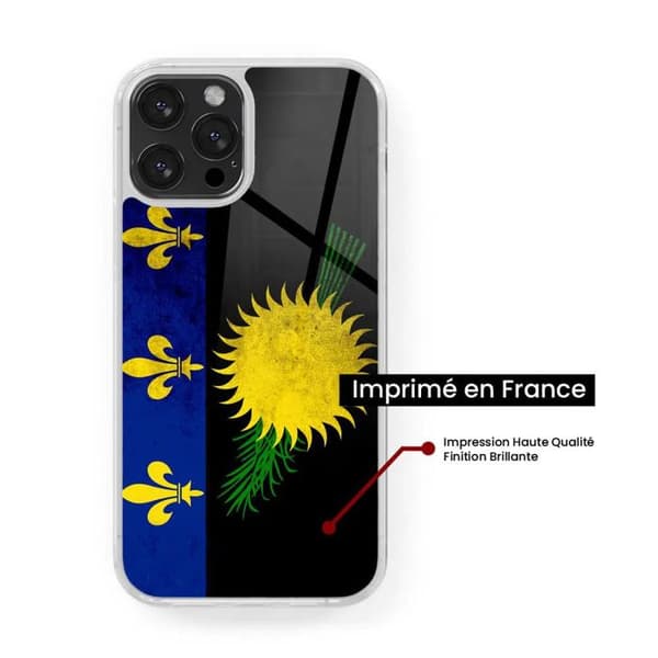 Siliconeförstärkt skal med tryck kompatibel med Samsung Galaxy A05S Guadeloupeflagga
