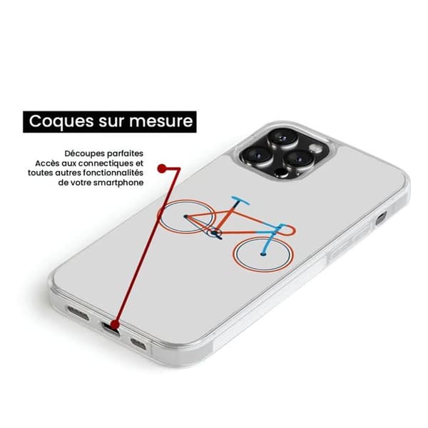 Coque i förstärkt silikon med tryck kompatibel med Samsung Galaxy S23 Plus, cykelfärg Hipster