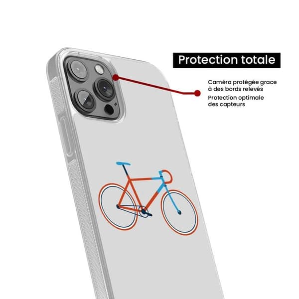 Coque i förstärkt silikon med tryck kompatibel med Samsung Galaxy S23 Plus, cykelfärg Hipster