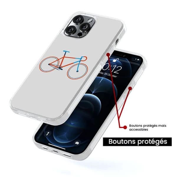 Coque i förstärkt silikon med tryck kompatibel med Samsung Galaxy S23 Plus, cykelfärg Hipster