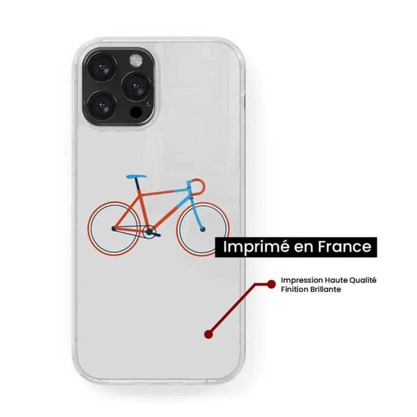 Coque i förstärkt silikon med tryck kompatibel med Samsung Galaxy S23 Plus, cykelfärg Hipster