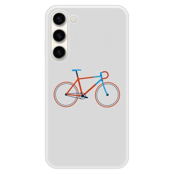Coque i förstärkt silikon med tryck kompatibel med Samsung Galaxy S23 Plus, cykelfärg Hipster
