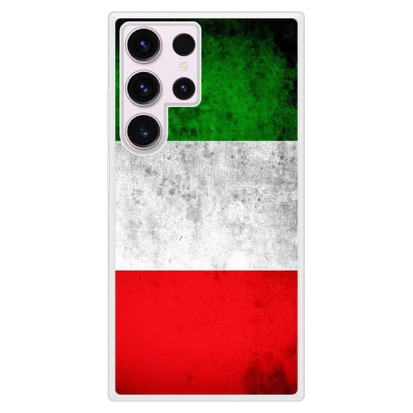 Siliconeförstärkt tryckt skal kompatibelt med Samsung Galaxy S23 Ultra Italiens flagga