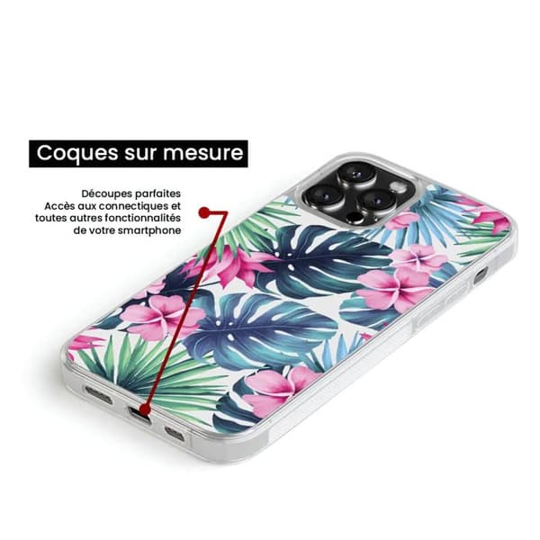 Coque i förstärkt silikon med tryck kompatibel med Samsung Galaxy S24 FE Tropical Aquarelle