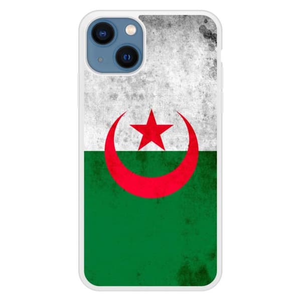 Förstärkt silikonfodral med tryck kompatibelt med Apple iPhone 13 Algerietflagga
