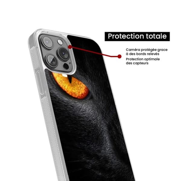 Förstärkt silikonetui med tryck, kompatibel med Samsung Galaxy S22 Ultra, Panterögon.