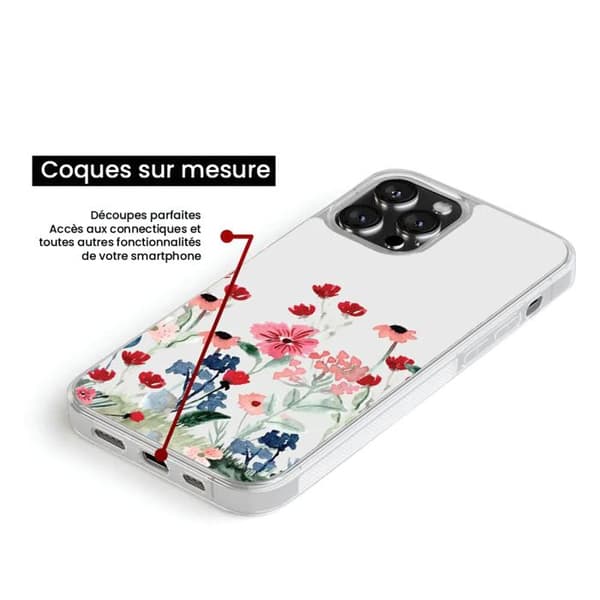 Siliconeförstärkt skal med tryck kompatibelt med Samsung Galaxy S23 Plus Våren i blommor