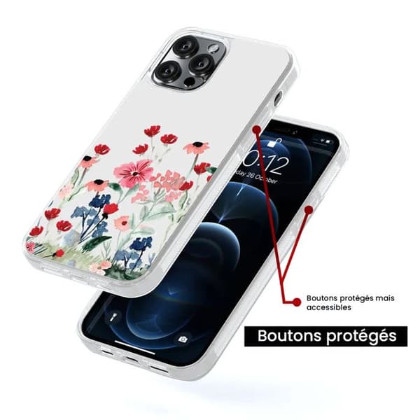 Siliconeförstärkt skal med tryck kompatibelt med Samsung Galaxy S23 Plus Våren i blommor