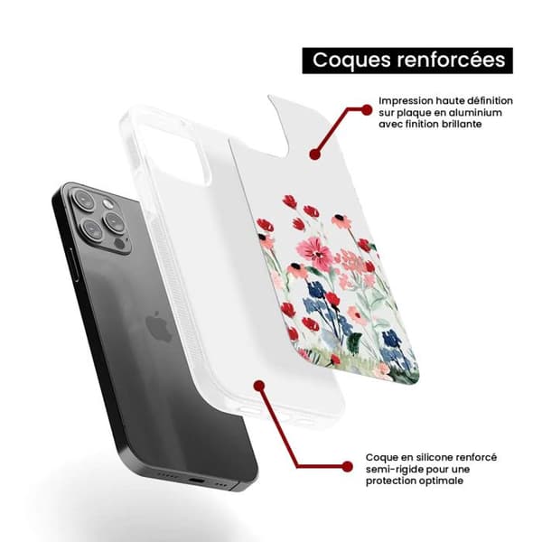 Siliconeförstärkt skal med tryck kompatibelt med Samsung Galaxy S23 Plus Våren i blommor