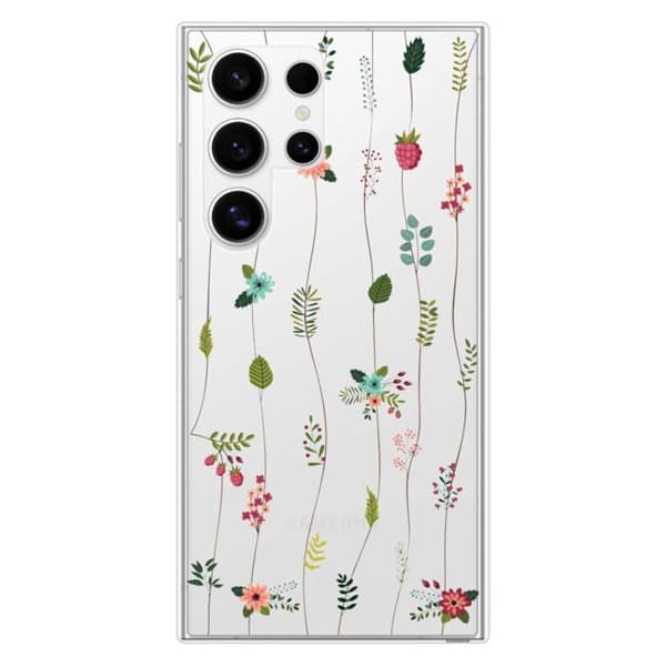 Silkonförstärkt tryckt skal kompatibelt med Samsung Galaxy S24 Ultra Blommönster