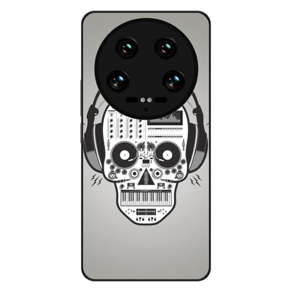 Reinforced silicone skal med tryck kompatibel med Xiaomi 14 Ultra Skull Music