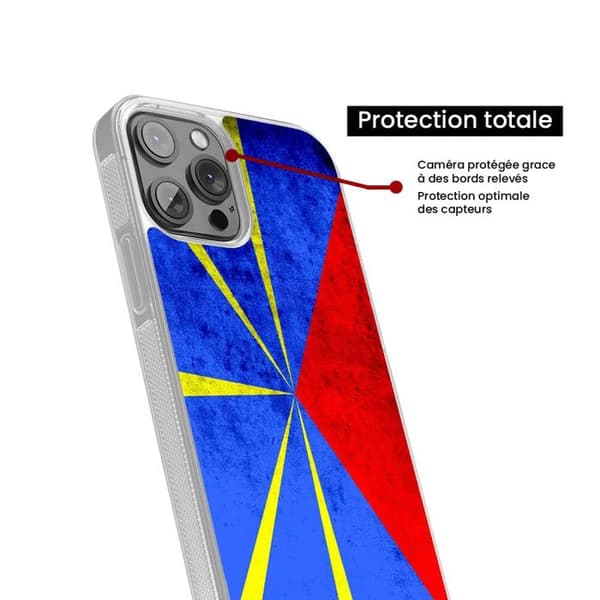 Förstärkt silikonfodral med tryck kompatibel med Samsung Galaxy S23 FE Flagga La Réunion
