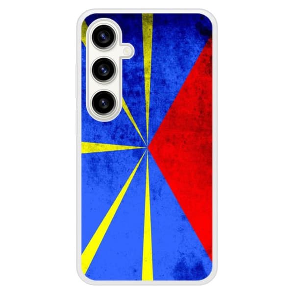 Förstärkt silikonfodral med tryck kompatibel med Samsung Galaxy S23 FE Flagga La Réunion