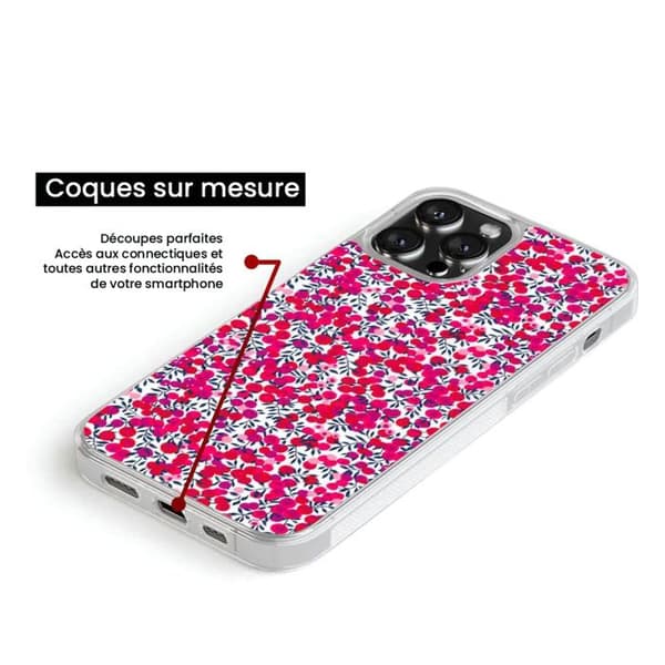 Förstärkt silikon skal med tryck som är kompatibelt med Samsung Galaxy S23 Liberty Wiltshire Röd