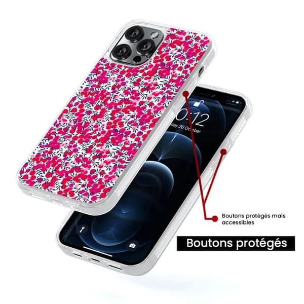 Förstärkt silikon skal med tryck som är kompatibelt med Samsung Galaxy S23 Liberty Wiltshire Röd