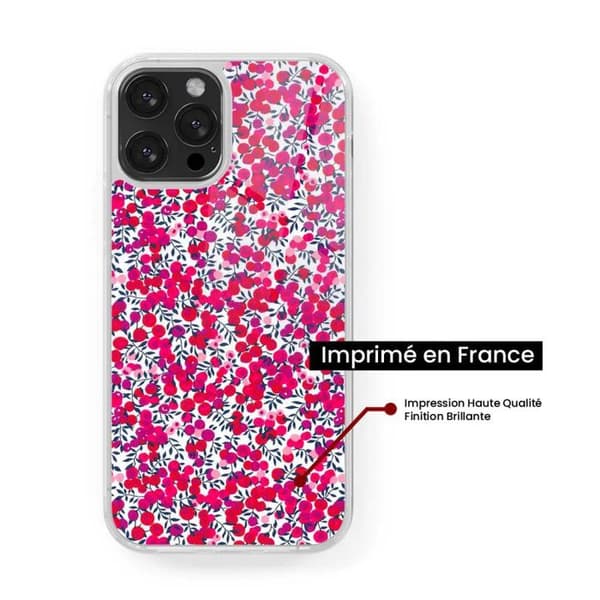 Förstärkt silikon skal med tryck som är kompatibelt med Samsung Galaxy S23 Liberty Wiltshire Röd
