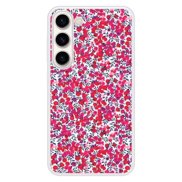Förstärkt silikon skal med tryck som är kompatibelt med Samsung Galaxy S23 Liberty Wiltshire Röd