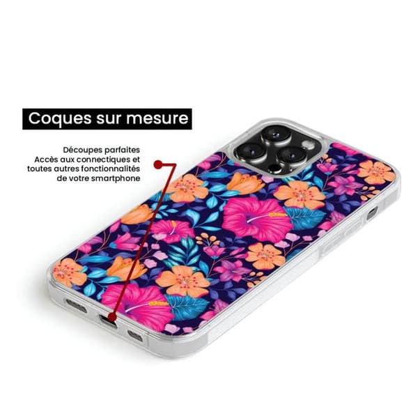 Förstärkt silikonfodral med tryck kompatibelt med Samsung Galaxy S23 Ultra Exotiska Blommor