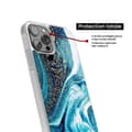 Miniatyrbild 4 av 6: Siliconförstärkt skal med tryck som är kompatibelt med Samsung Galaxy S23 Plus Marmor Blå Glitter