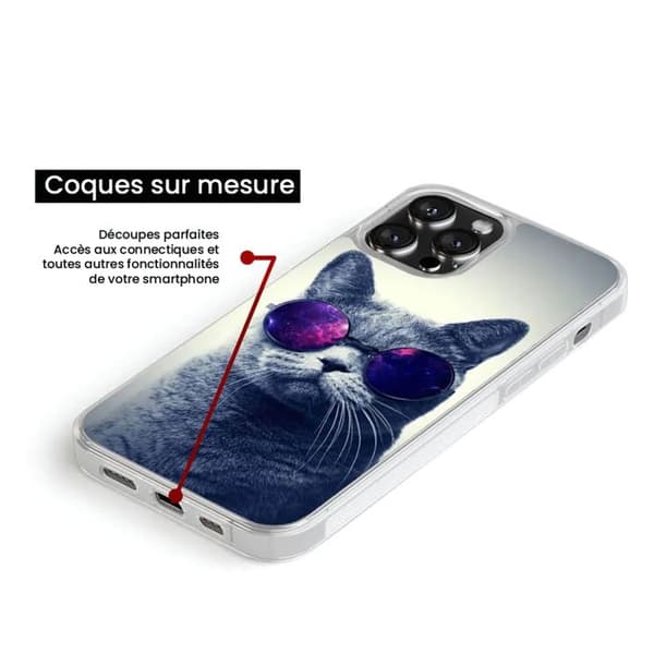 Siliconförstärkt tryckt skal kompatibelt med Samsung Galaxy S22 Ultra Katt med glasögon