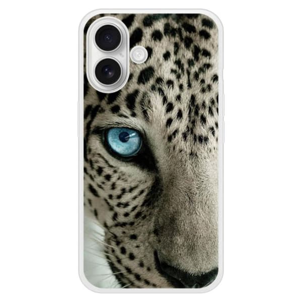 Förstärkt silikonfodral med leopardöga kompatibelt med Apple iPhone 16 Plus