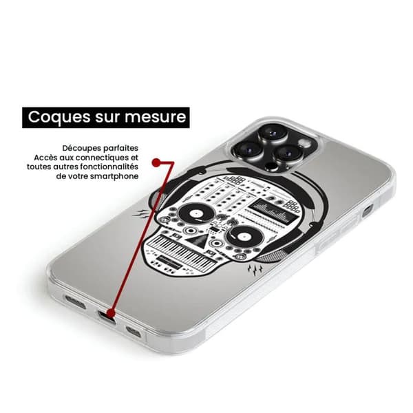 Skyddande silikonskal med tryck kompatibelt med Samsung Galaxy S23 Plus Skull Music