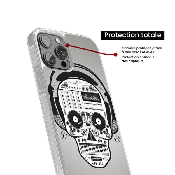 Skyddande silikonskal med tryck kompatibelt med Samsung Galaxy S23 Plus Skull Music