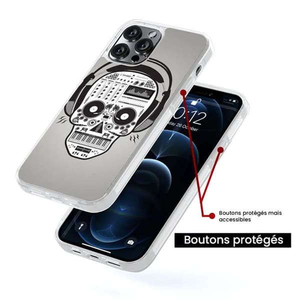 Skyddande silikonskal med tryck kompatibelt med Samsung Galaxy S23 Plus Skull Music