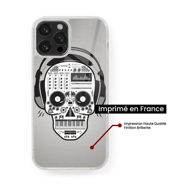 Skyddande silikonskal med tryck kompatibelt med Samsung Galaxy S23 Plus Skull Music