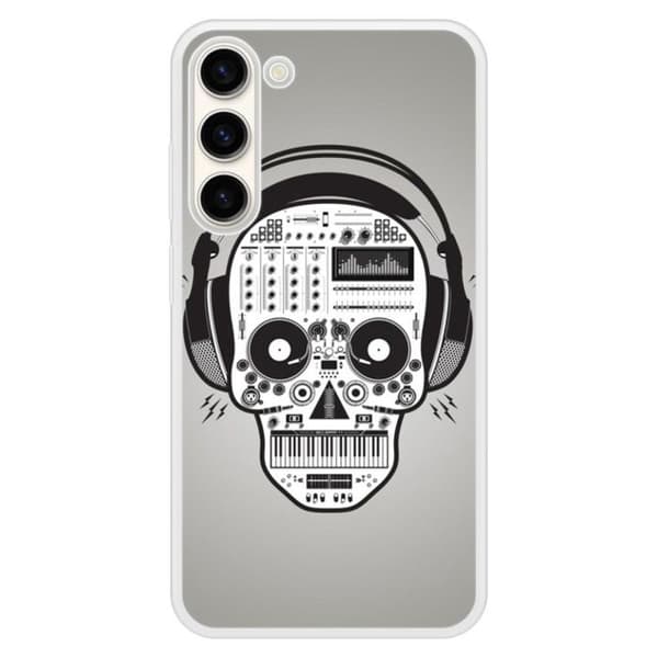 Skyddande silikonskal med tryck kompatibelt med Samsung Galaxy S23 Plus Skull Music