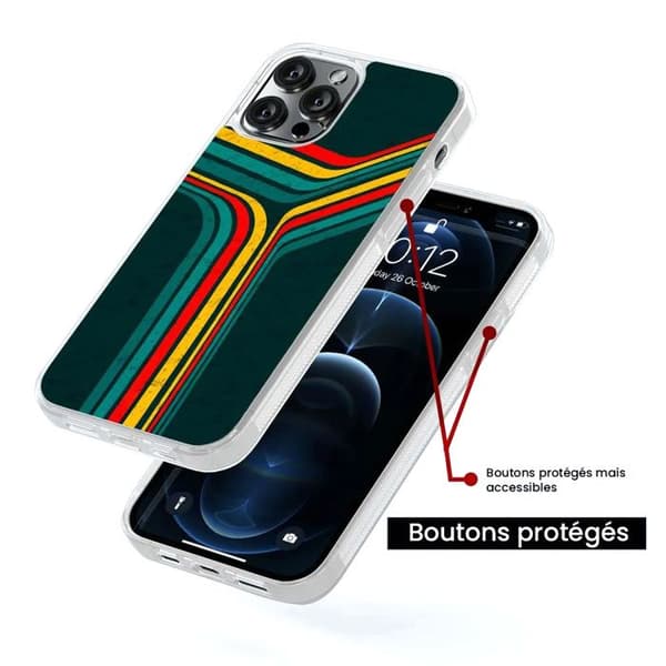 Coque i förstärkt silikon med tryck kompatibel med Samsung Galaxy S23 Retro linjer