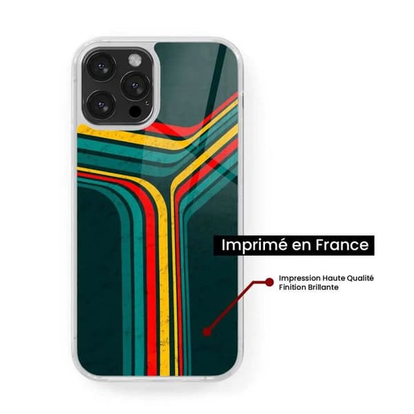 Coque i förstärkt silikon med tryck kompatibel med Samsung Galaxy S23 Retro linjer