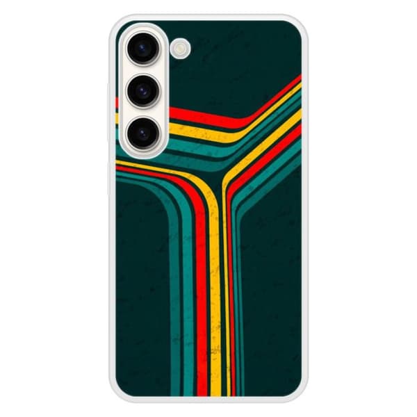 Coque i förstärkt silikon med tryck kompatibel med Samsung Galaxy S23 Retro linjer