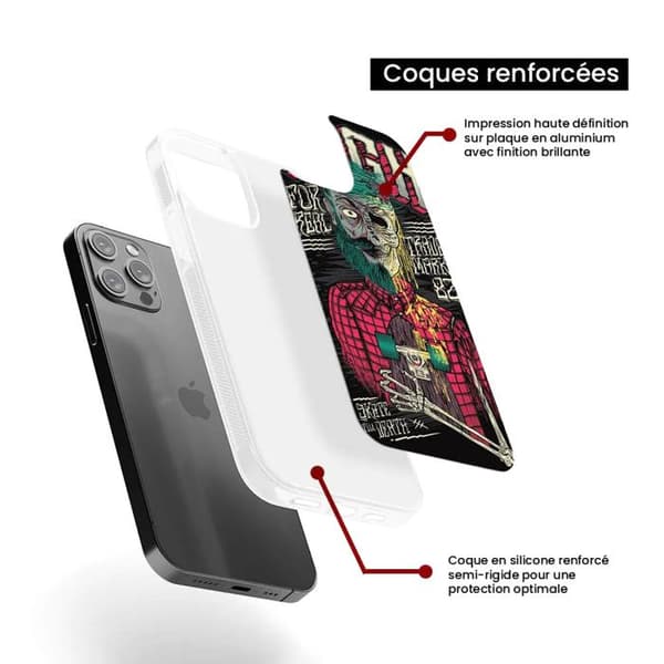 Siliconförstärkt tryckt skal kompatibelt med Xiaomi 14T 4G Skull Urgh