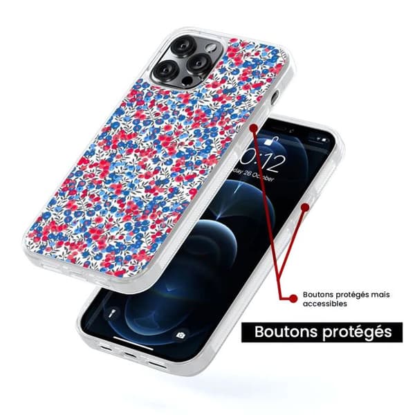 Siliconförstärkt tryckt skal kompatibelt med Samsung Galaxy S22 Ultra Liberty Wiltshire Blå