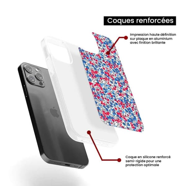 Siliconförstärkt tryckt skal kompatibelt med Samsung Galaxy S22 Ultra Liberty Wiltshire Blå